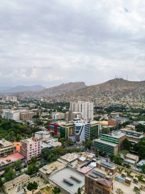 Afganistan 'ın Kabil şehrinin hava görüntüsü