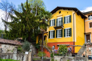 Lugano, İsviçre - 14 Mart 2023: İsviçre 'nin Lugano şehrinde mimarlık