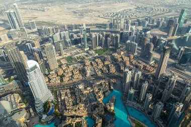 Burç Halife 'den Dubai gökdelenlerinin hava manzarası