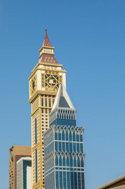 Dubai, Birleşik Arap Emirlikleri - 21 Haziran 2023: Dubai gökdelenlerinin havadan görünüşü