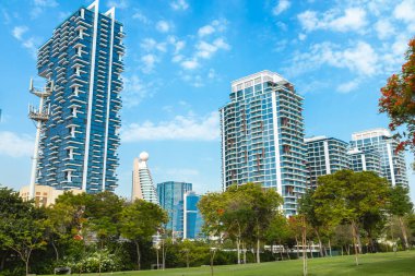 Dubai, Birleşik Arap Emirlikleri - 21 Haziran 2023: Dubai gökdelenleri