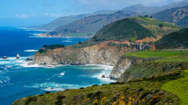 Bixby Creek Bridge and Pacific Coast Highway in California, USA