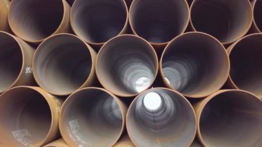 Büyük gaz borularının havadan görünüşü