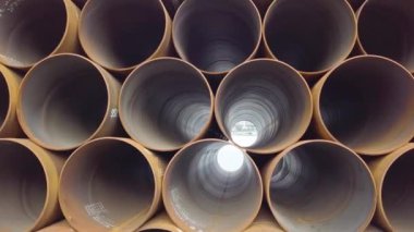 Büyük gaz borularının havadan görünüşü