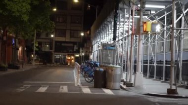 Gece New York şehir sokak görünümü