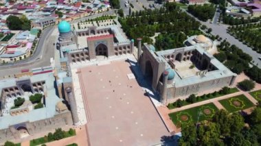 Semerkant Özbekistan 'daki Registan Meydanı' nın hava görüntüsü