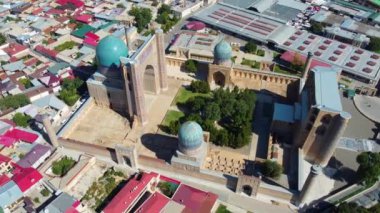 Semerkant Özbekistan 'daki Bibi-Khanym Camii' nin hava görüntüsü