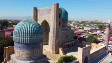 Semerkant Özbekistan 'daki Bibi-Khanym Camii' nin hava görüntüsü