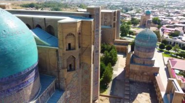 Semerkant Özbekistan 'daki Bibi-Khanym Camii' nin hava görüntüsü