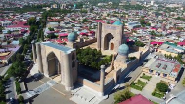 Semerkant Özbekistan 'daki Bibi-Khanym Camii' nin hava görüntüsü