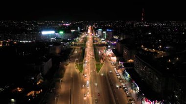 Taşkent, Özbekistan - 4 Mart 2024: Taşkent kentindeki televizyon kulesinin hava görüntüsü