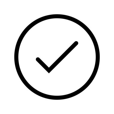 Circle right check mark vector icon illustration