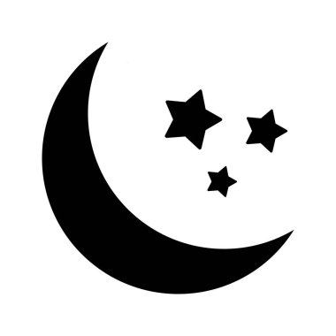 ay ve yıldız simge vektör çizim