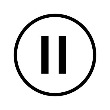 Circle music pause outline vector icon