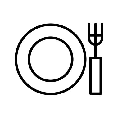 Restaurant food plate vector icon illustration