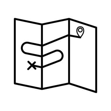 Silhouette map local guide outline vector illustration