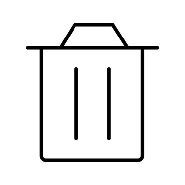 Outline trash bin outline vector illustration