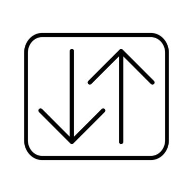 Arrow up and down outline vector illustration
