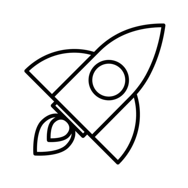 Rocket lunch outline vector icon illustration
