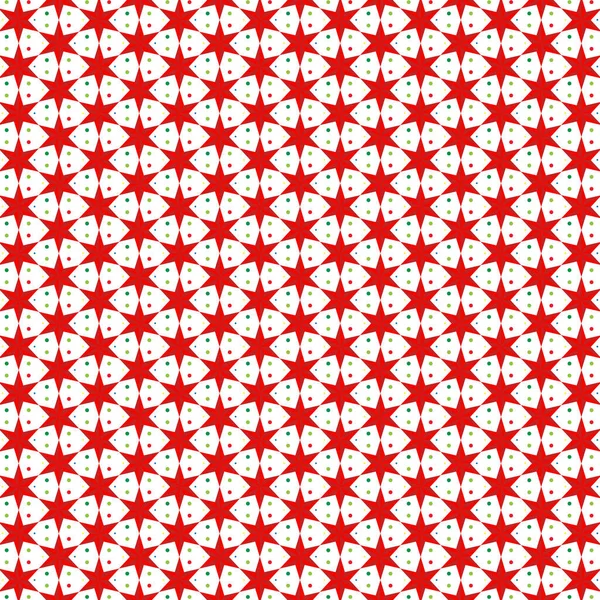Seamless Christmas Stars Polka Dot Background Pattern — Stock Vector