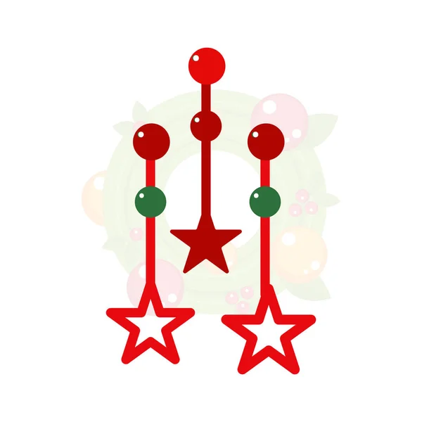 Illustration Vectorielle Étoile Suspendue Noël — Image vectorielle