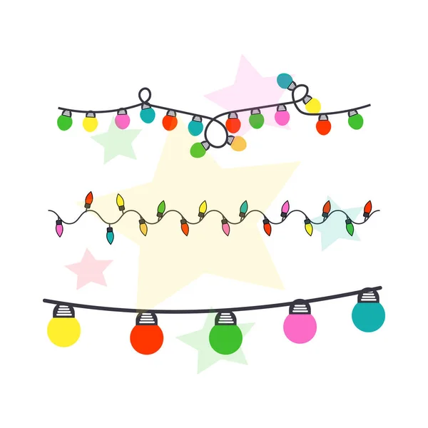 Merry Christmas Hand Draw Illustration Star Background — Stock Vector