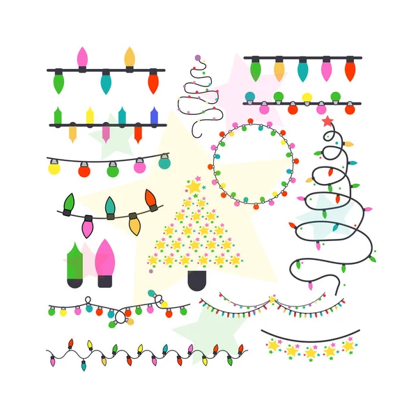 Frohe Weihnachten Hand Zeichnen Illustration Mit Einem Stern Hintergrund — Stockvektor