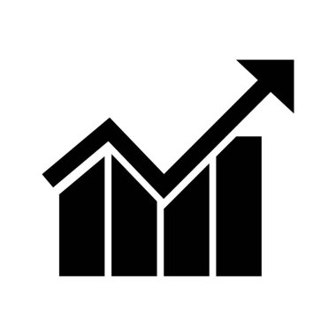 Silhouette business growth chart infographic vector illustration