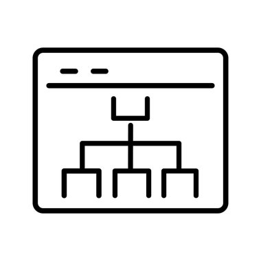 outline SEO website sitemap vector icon illustration