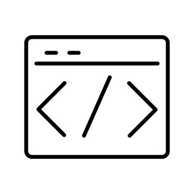 outline SEO website online coding vector icon illustration