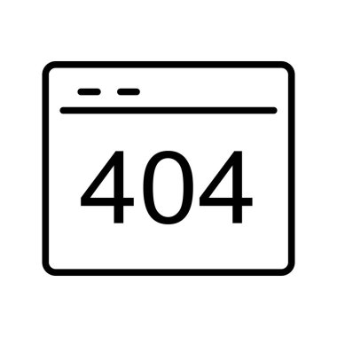 outline SEO website 404 error vector icon illustration