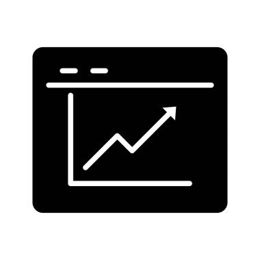 solid black SEO website growth vector icon illustration