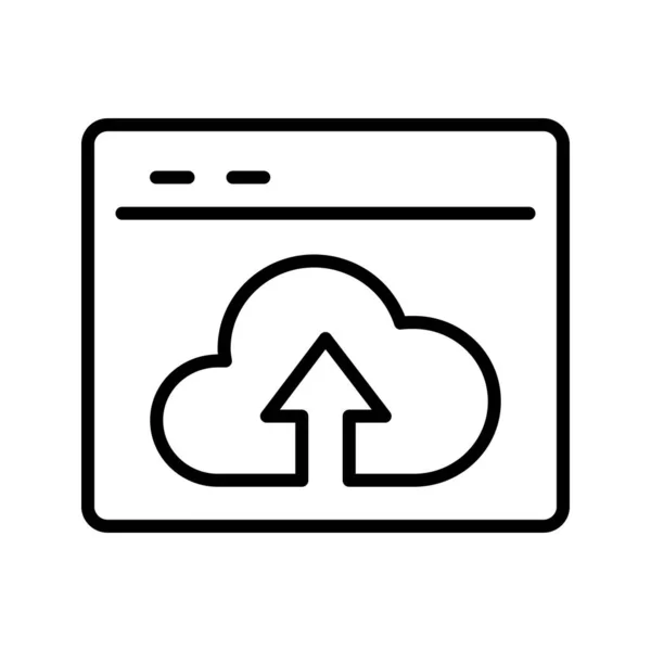 outline SEO data upload vector icon illustration