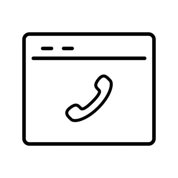 outline SEO web phone call vector icon illustration