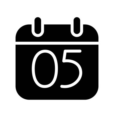 Silhouette calendar 5 date isolated vector illustration