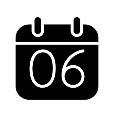 Silhouette calendar 6 dates isolated vector illustration