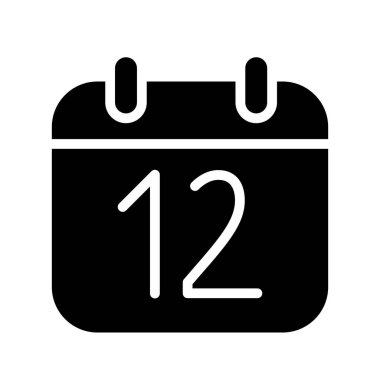 Siluet takvimi 12 tarih izole vektör illüstrasyonu