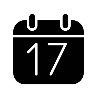 Siluet takvimi 17 tarihli izole vektör illüstrasyonuName