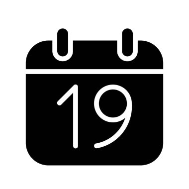 Silüet takvimi 19 izole vektör illüstrasyonunu tarihler