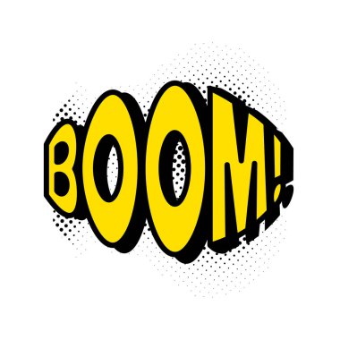 Pop Art Boom tipografi vektör çizimi