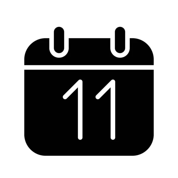 Siluet takvimi 11 izole vektör illüstrasyonunu tarihler