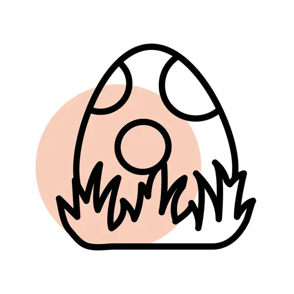 Easter Egg Outline Vector Icon Illustration — 스톡 벡터