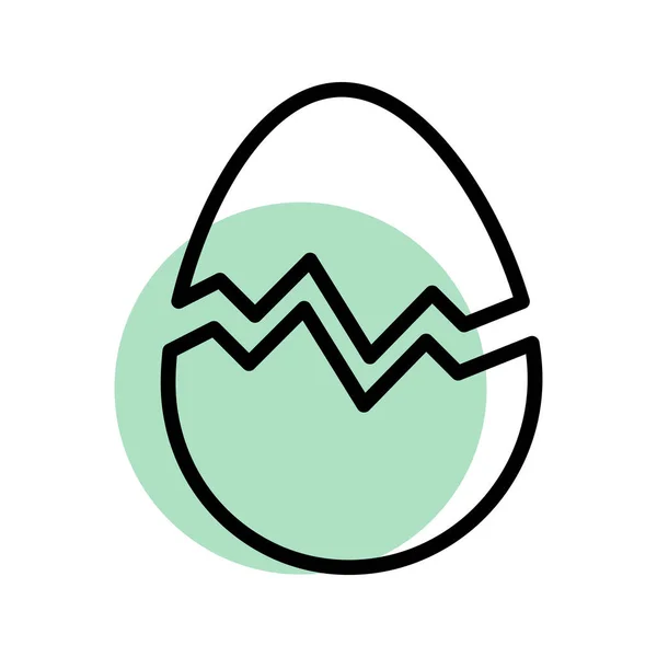 Easter Ovo Rachadura Esboço Ícone Vetor Ilustração — Vetor de Stock