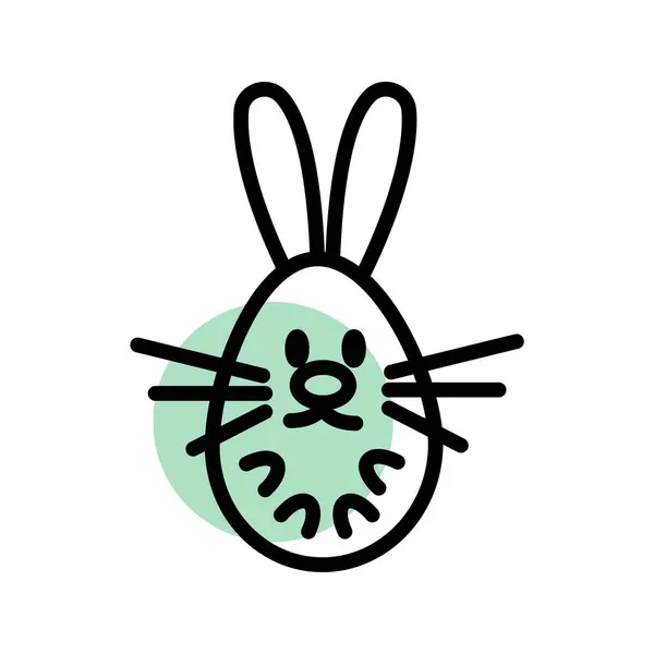 Conejo Pascua Cara Contorno Vector Icono Ilustración — Vector de stock