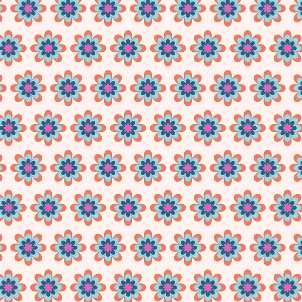 装飾的なカラフルな花の背景パターン — ストックベクタ