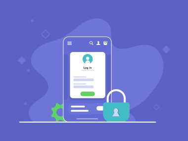 Kullanıcı hesabı akıllı telefon vektör konsepti düz tasarım