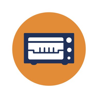 Kahverengi daire vektör resimli mikrodalga fırın ev aletleri