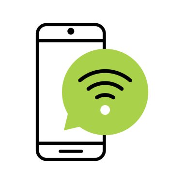 akıllı telefon kablosuz ağ Wi-Fi düz simgesi