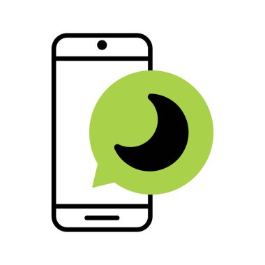 akıllı telefon koyu kipli düz simge vektör çizimi