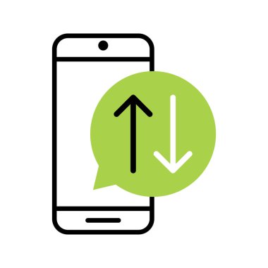 akıllı telefon internet düz simge vektör çizimi